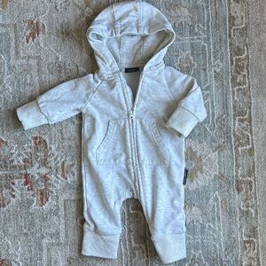 Little bipsy 0-3 month light heather grey romper